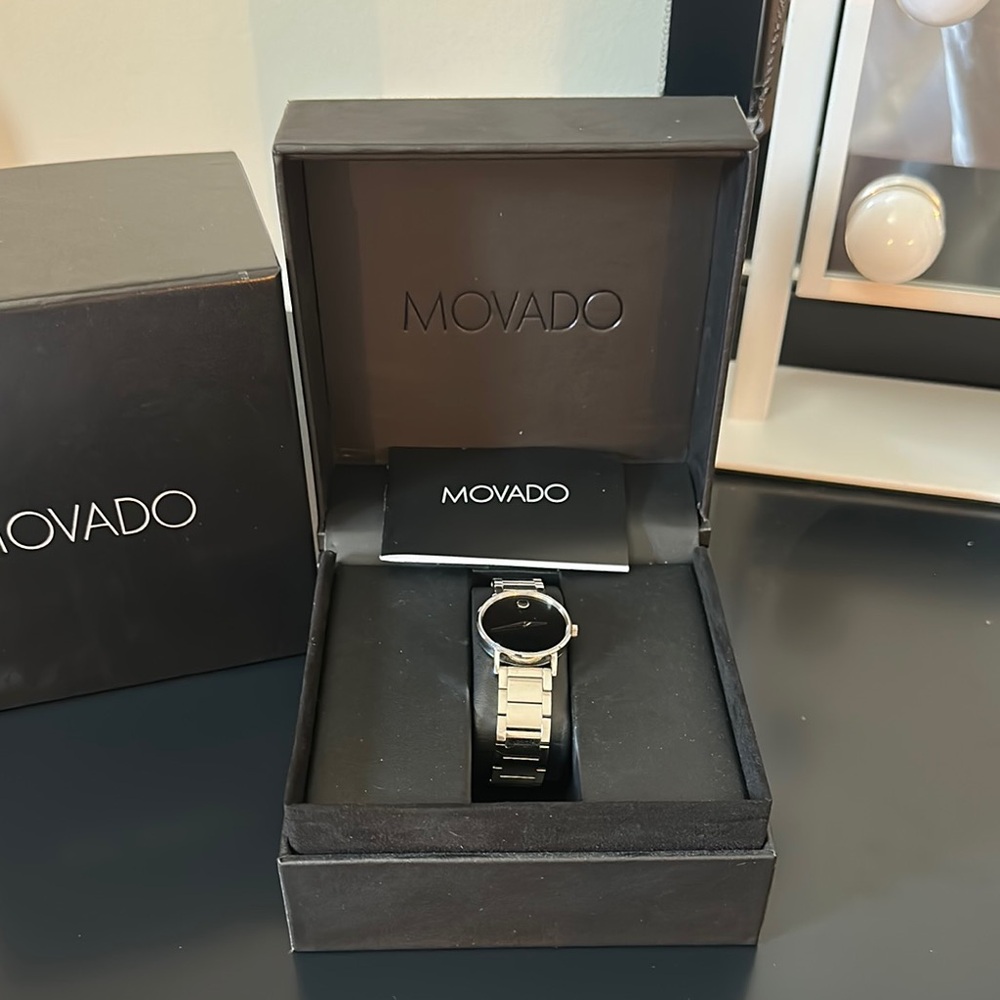 Movado Women’s Black Museum Watch with sapphire crystal